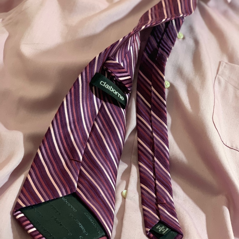 Purple striped  Power Tie CLAIBORNE